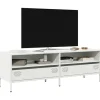 vidaXL Tv-Bänkar>Tv-bänk vit 135x39x43,5 cm kallvalsat stål