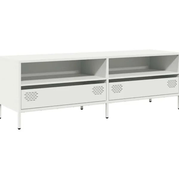 vidaXL Tv-Bänkar>Tv-bänk vit 135x39x43,5 cm kallvalsat stål