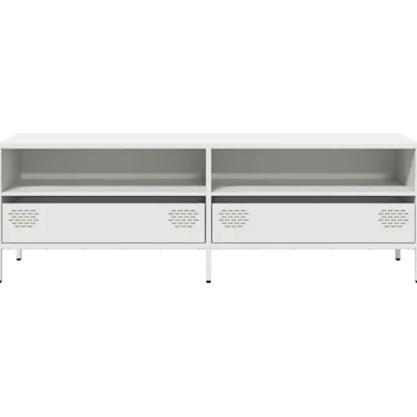 vidaXL Tv-Bänkar>Tv-bänk vit 135x39x43,5 cm kallvalsat stål
