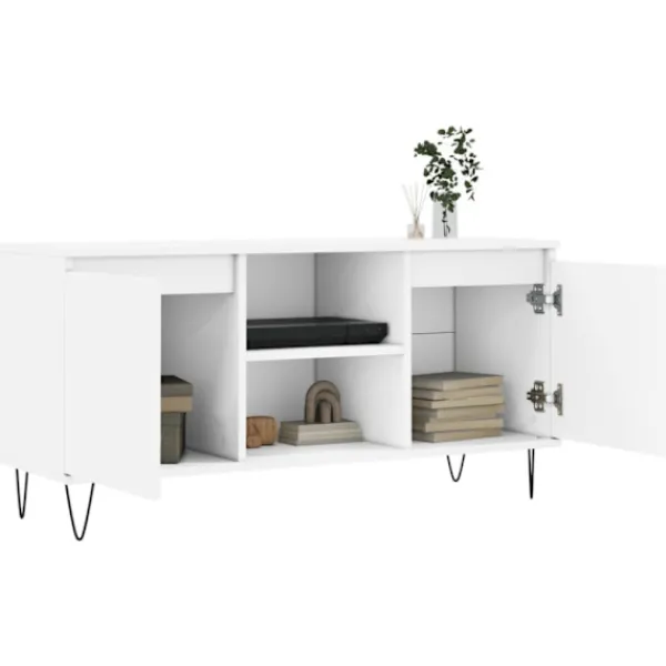 vidaXL Tv-Bänkar>Tv-bänk vit 104x35x50 cm konstruerat trä