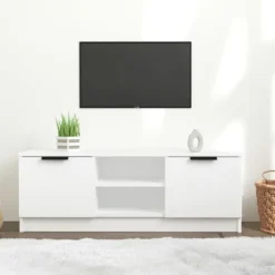 vidaXL Tv-Bänkar>Tv-bänk vit 102x35x36,5 cm konstruerat trä