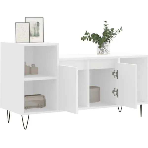 vidaXL Tv-Bänkar>Tv-bänk vit 100x35x55 cm konstruerat trä