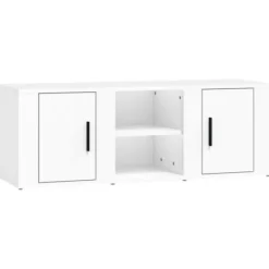 vidaXL Tv-Bänkar>Tv-bänk vit 100x31,5x35 cm konstruerat trä