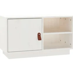 vidaXL Tv-Bänkar>Tv-bänk vit 70x34x40 cm massiv furu