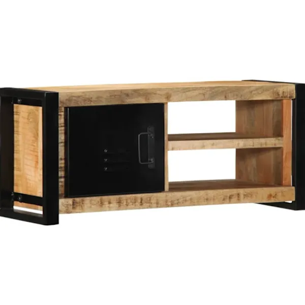 vidaXL Tv-Bänkar>Tv-bänk 80x30x35 cm massivt grovt mangoträ