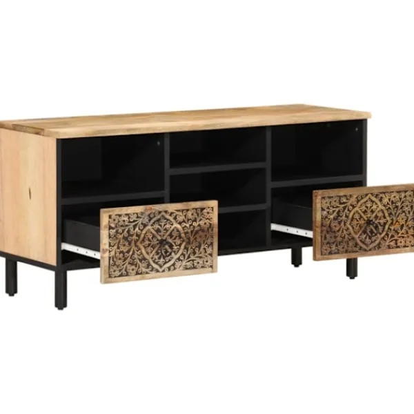 vidaXL Tv-Bänkar>Tv-bänk 100x33x46 cm massivt mangoträ