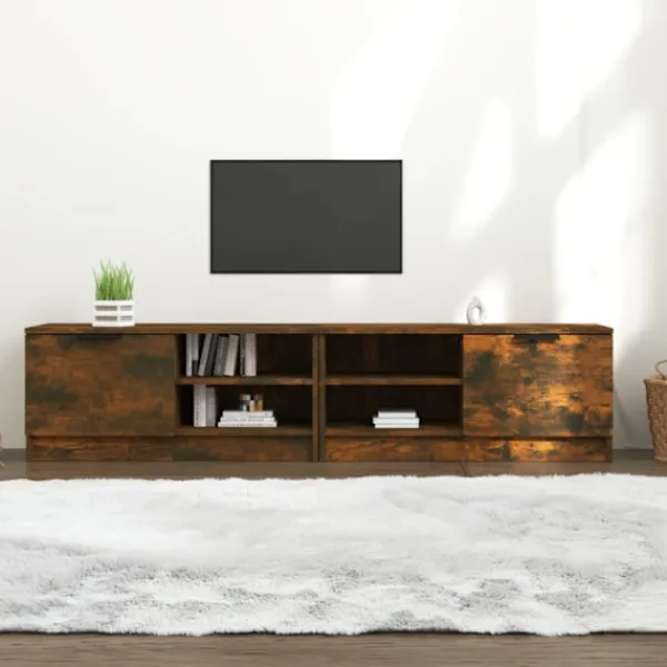 vidaXL Tv-Bänkar>Tv-bänkar 2 st rökfärgad ek 80x35x36,5 cm konstruerat trä