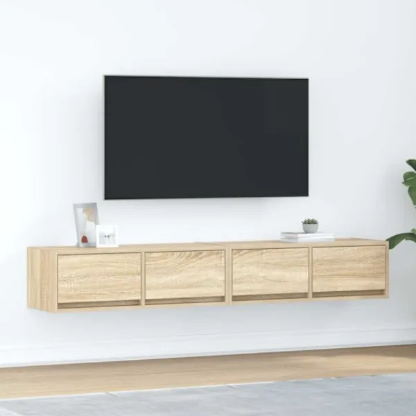 vidaXL Tv-Bänkar>TV-bänkar 2 st, Sonoma ek, 80x31x25,5 cm konstruerat trä