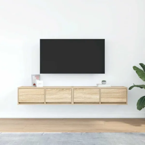 vidaXL Tv-Bänkar>TV-bänkar 2 st, Sonoma ek, 80x31x25,5 cm konstruerat trä