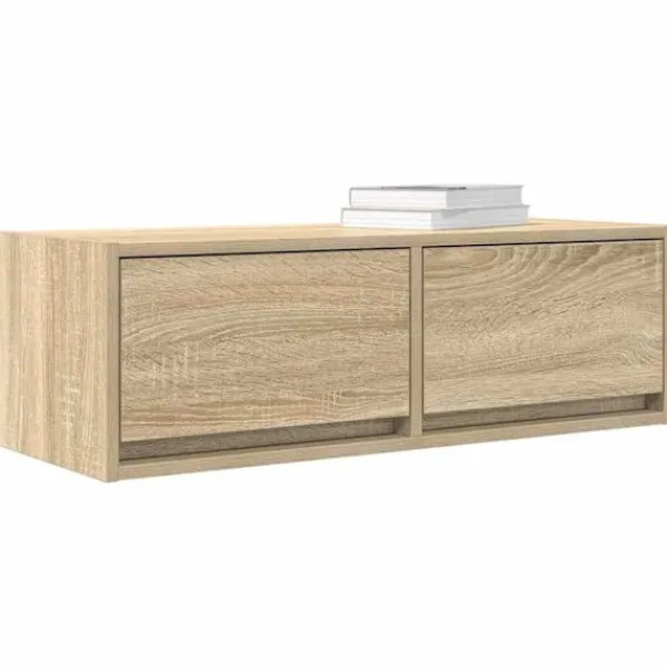 vidaXL Tv-Bänkar>TV-bänkar 2 st, Sonoma ek, 80x31x25,5 cm konstruerat trä