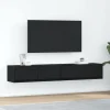 vidaXL Tv-Bänkar>TV-bänkar 2 st svart ek 80x31x25,5 cm konstruerat trä