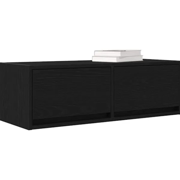 vidaXL Tv-Bänkar>TV-bänkar 2 st svart ek 80x31x25,5 cm konstruerat trä
