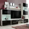 vidaXL Tv-Bänkar>TV-möbel med väggskåp och LED 5 delar svart