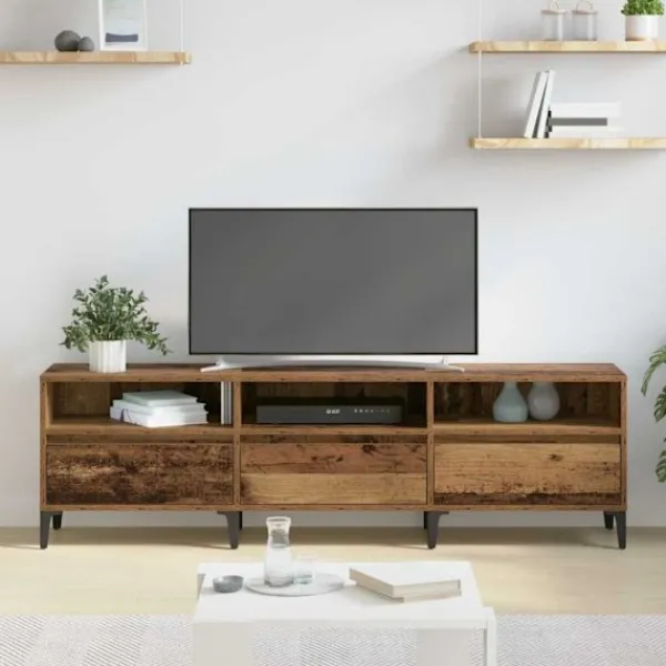 vidaXL Tv-Bänkar>TV-skåp Gammalt trä 150 x 30 x 45 cm Konstruerat trä och järn