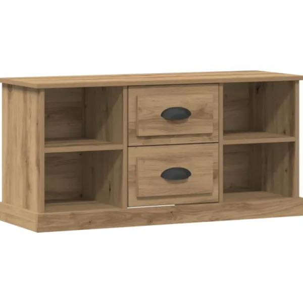 vidaXL Tv-Bänkar>TV-skåp med låda Artisan Ek 99,5 x 35,5 x 48 cm Konstruerat trä