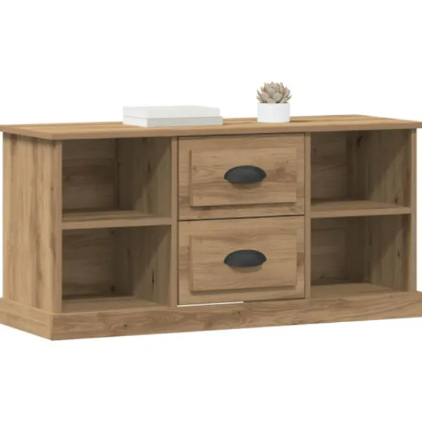 vidaXL Tv-Bänkar>TV-skåp med låda Artisan Ek 99,5 x 35,5 x 48 cm Konstruerat trä