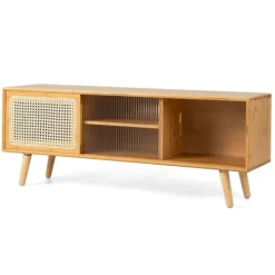B2X Tv-Bänkar>TV-skåp Modernt TV-ställ för tv-apparater upp till 55 tum 120,5 x 31 x 45,5 cm naturligt