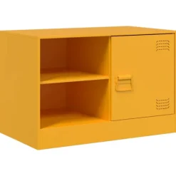 vidaXL Tv-Bänkar>TV-skåp senapsgul 67x39x44 cm stål