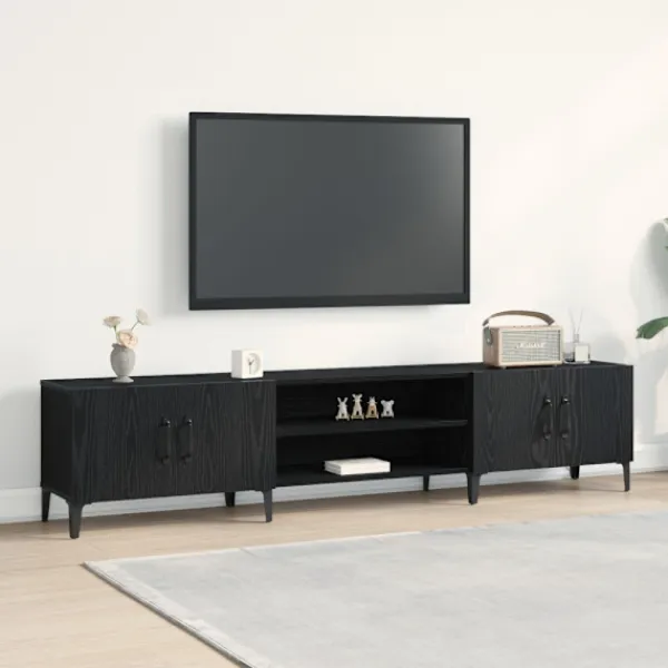 vidaXL Tv-Bänkar>TV-skåp Svart Ek 180 x 31,5 x 40 cm Konstruerat trä
