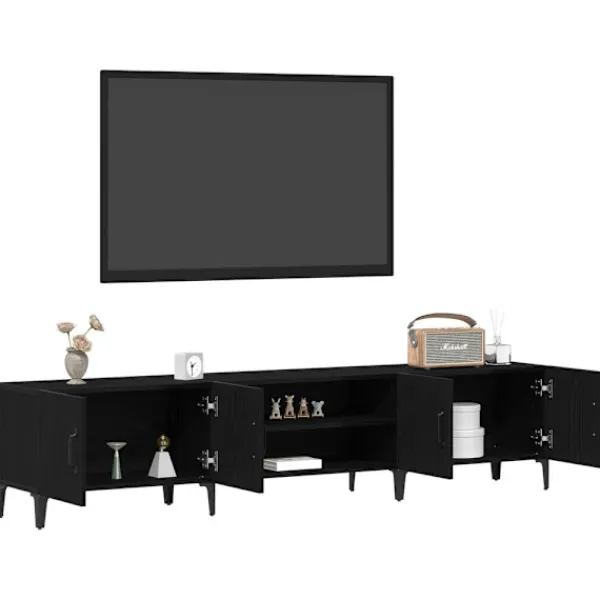 vidaXL Tv-Bänkar>TV-skåp Svart Ek 180 x 31,5 x 40 cm Konstruerat trä