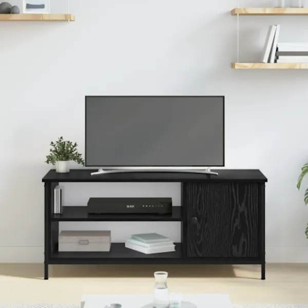 vidaXL Tv-Bänkar>TV-skåp Svart Ek 100 x 40 x 45 cm Konstruerat trä
