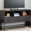 vidaXL Tv-Bänkar>TV-skåp svart 100,5x39x60,5 cm stål