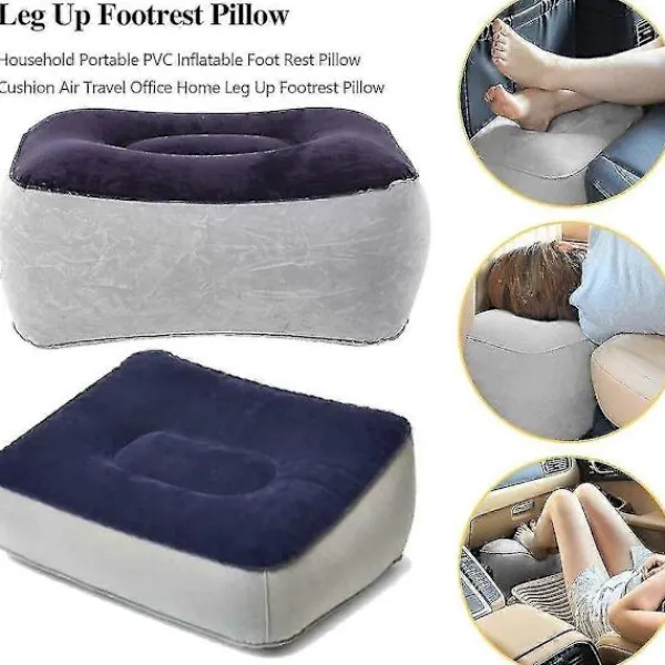 Sittpuffar>Uppblåsbar Fotstödkudde, pvc Rese Fotstödkudde, bärbar Fotstödskudde, fot Relax Kudde Ben Upp Avslappnande Fotpall För Resor Kontor & Hem R