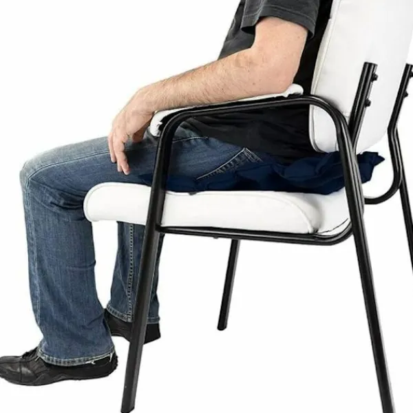 Sittpuffar>Uppblåsbar sits, fyrkantig sits, andningsbar sits, rullstol eller hushållbar bärbar sits (svart och blå, pump)