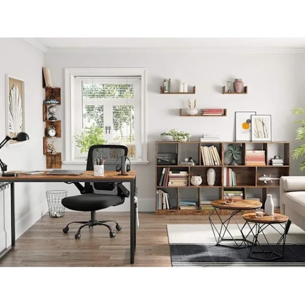 Valora Småbord>Rustika Bruna Soffbord Set om 2 med Stålram | Loft-stil