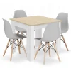 Valora Matgrupper>SET MED KVADRATISKT BORD 80X80 Sonoma Ek + 4 Osaka Stolar Grå x4