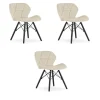 Valora Fåtöljer>WAKO sammetsfåtölj - Modern beige design med svarta ben x 3