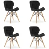 Valora Fåtöljer>WAKO sammetsfåtölj svart modern design för vardagsrum x4