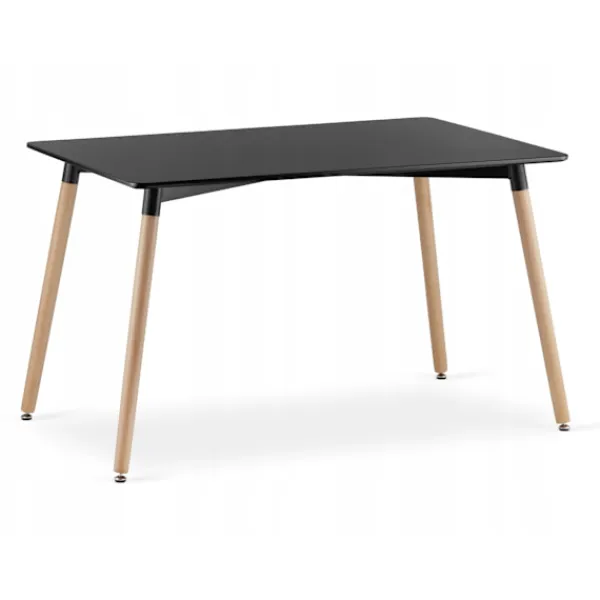 Valora Matgrupper>YURO Rektangulärt bordsset med 4 RIXK svarta stolar 120x80 cm