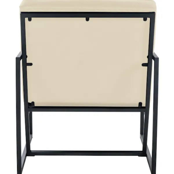 BellaFurn Fåtöljer>Velvet solstol, lyxig avslappnad stol, metallram - Stylish Bekväm sittplats Färg: Kräm
