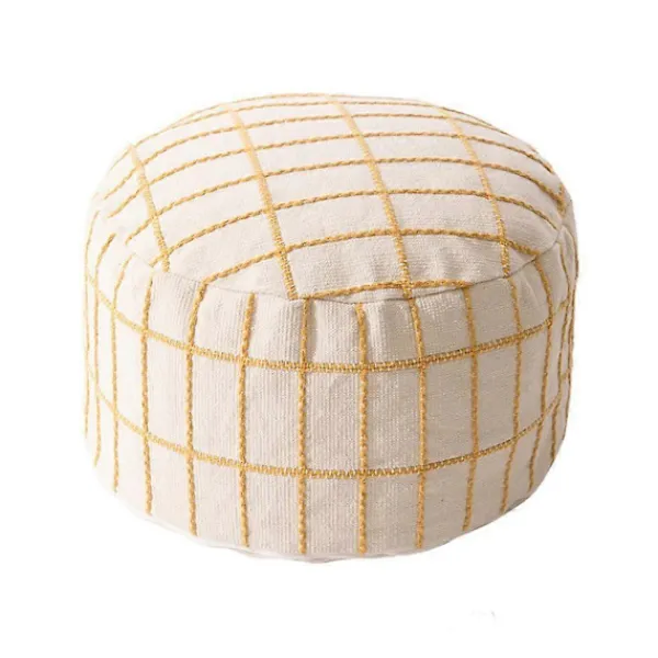 Sittpuffar>Överdrag för ottoman puff, sittkub för golvkudde, dekorativ puff för sovrum och barnrum, beige pufföverdrag för heminredning