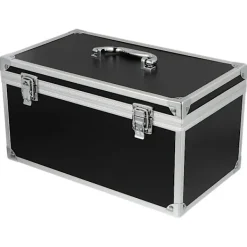 Kistor & Koffertar>Verktygslåda i aluminiumlegering, multifunktionell hård förvaringslåda, bärbar delslåda (30,00 x 17,00 x 15,00 cm, svart 18)