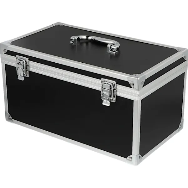 Kistor & Koffertar>Verktygslåda i aluminiumlegering, multifunktionell hård förvaringslåda, bärbar delslåda (30,00 x 17,00 x 15,00 cm, svart 18)