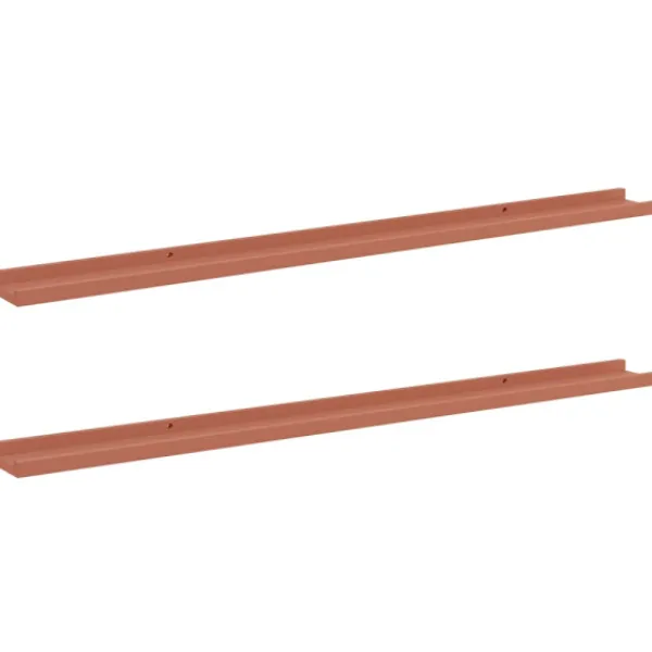 vidaXL Hyllor>Vägg hylla med hylla 2 pcs Röd 115 x 9 x 3 cm Konstruerat trä