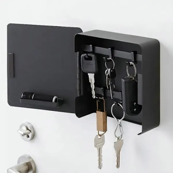 Skåp>Vägghängd Nyckelhållare Magnetisk Nyckelhylla Nyckelskåp Nyckelringshållare Organizer Vit