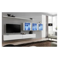 SWITCH Tv-Bänkar>Vägghängt TV-skåp - XVII - 340 cm x 150 cm x 40 cm - Vit