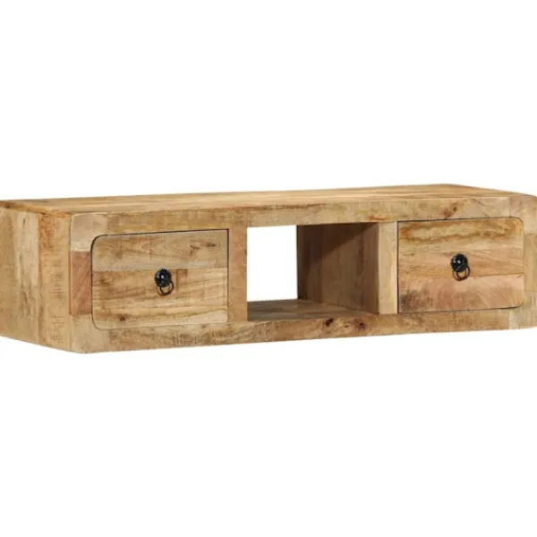 vidaXL Tv-Bänkar>Vägghängt TV-skåp 100x32x25 cm massivt trä grov mango
