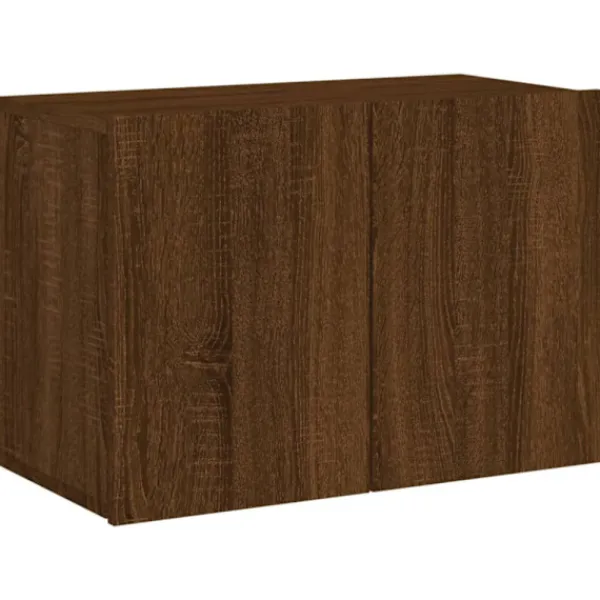 vidaXL Tv-Bänkar>Väggmonterad tv-bänk brun ek 60x30x41 cm