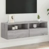 vidaXL Tv-Bänkar>Väggmonterad tv-bänk grå sonoma 100x30x30 cm konstruerat trä