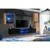 AC-DÉCO Tv-Bänkar>Väggmonterad TV-möbel Switch XXIII - L 250 x P 40 x H 140 cm - Svart och brun