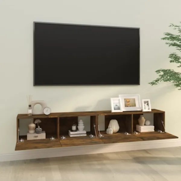 vidaXL Tv-Bänkar>Väggmonterade tv-bänkar 2 st 100x30x30 cm konstruerat trä
