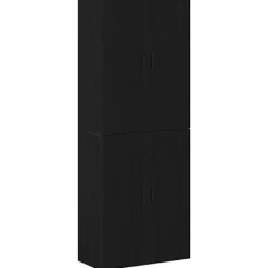vidaXL Skåp>Väggmonterat skåp Väggmonterad 2 pcs Svart Ek 69,5 x 34 x 90 cm