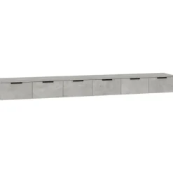 vidaXL Tv-Bänkar>Väggskåp 2 st betonggrå 102x30x20 cm konstruerat trä