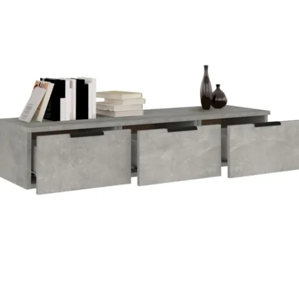 vidaXL Tv-Bänkar>Väggskåp betonggrå 102x30x20 cm konstruerat trä