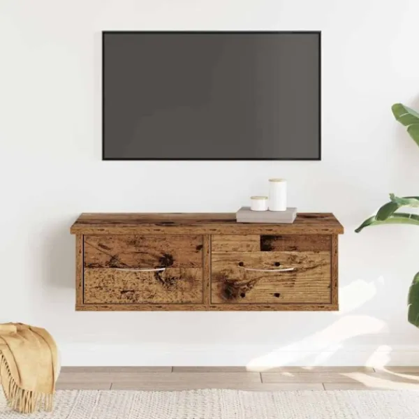 vidaXL Tv-Bänkar>Väggskåp gammalt trä 60x26x18,5 cm konstruerat trä