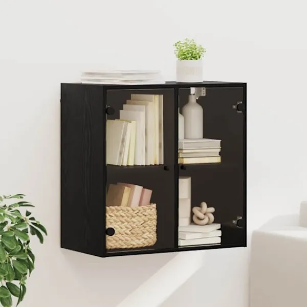 vidaXL Skåp>Väggskåp Svart Ek 68 x 37 x 68,5 cm Konstruerat trä